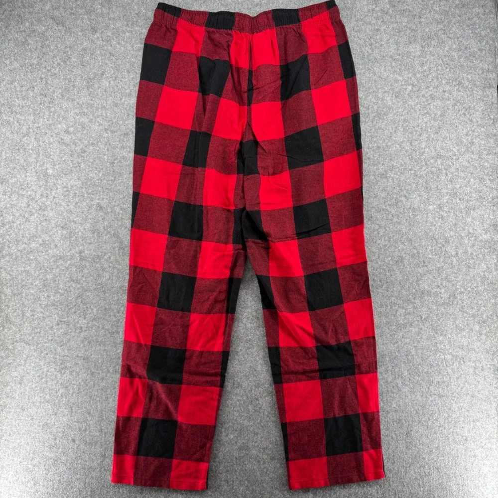 Old Navy Pajama Pants Mens L Red Black Buffalo Plaid Cotton 407069-03-1